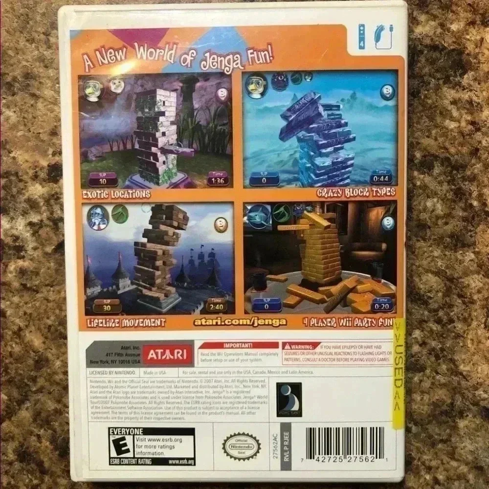 Jenga World Tour Nintendo Wii Atari 2007